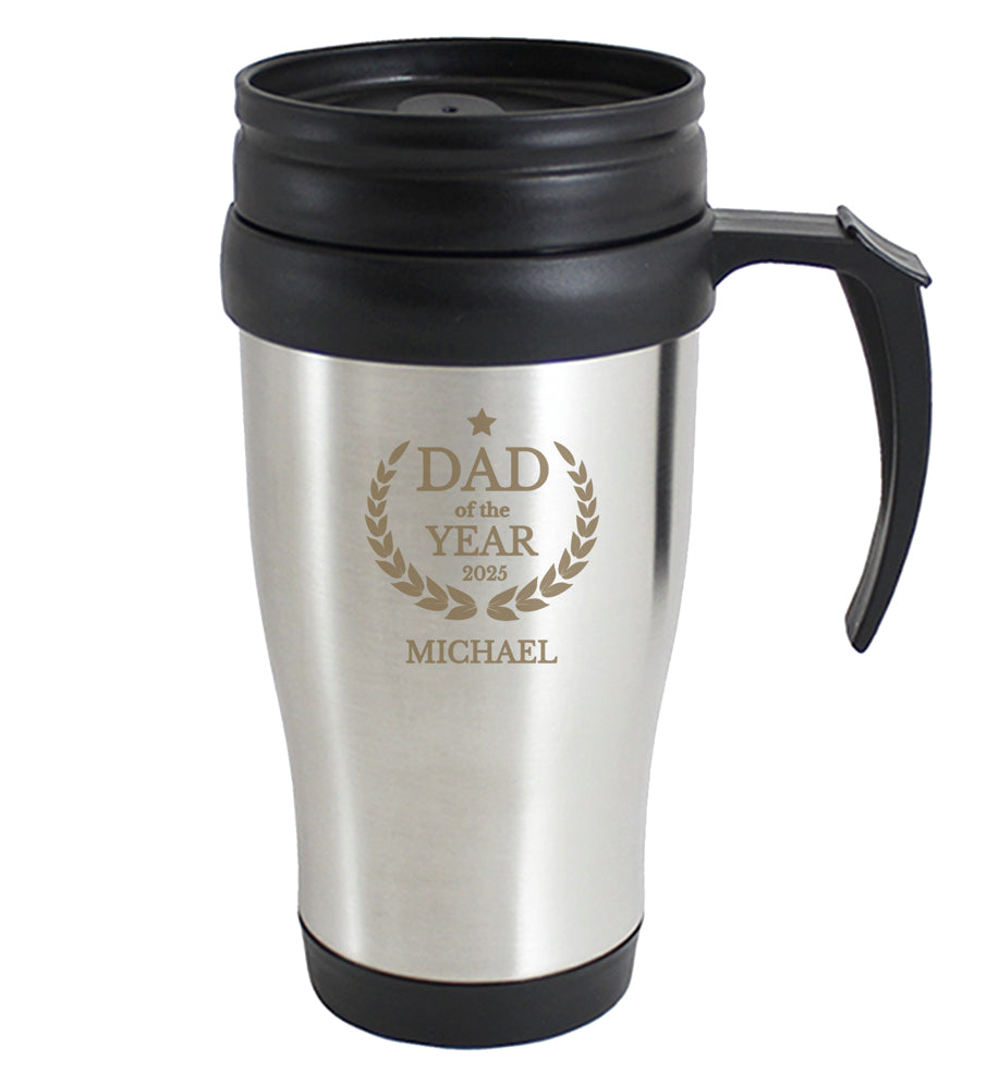 Personalised Dad of The Year Travel Mug