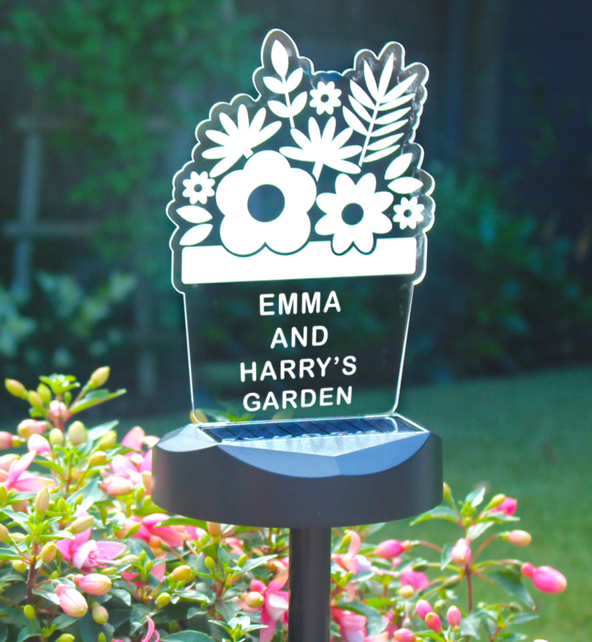 Personalised Plant Pot Outdoor Solar Light