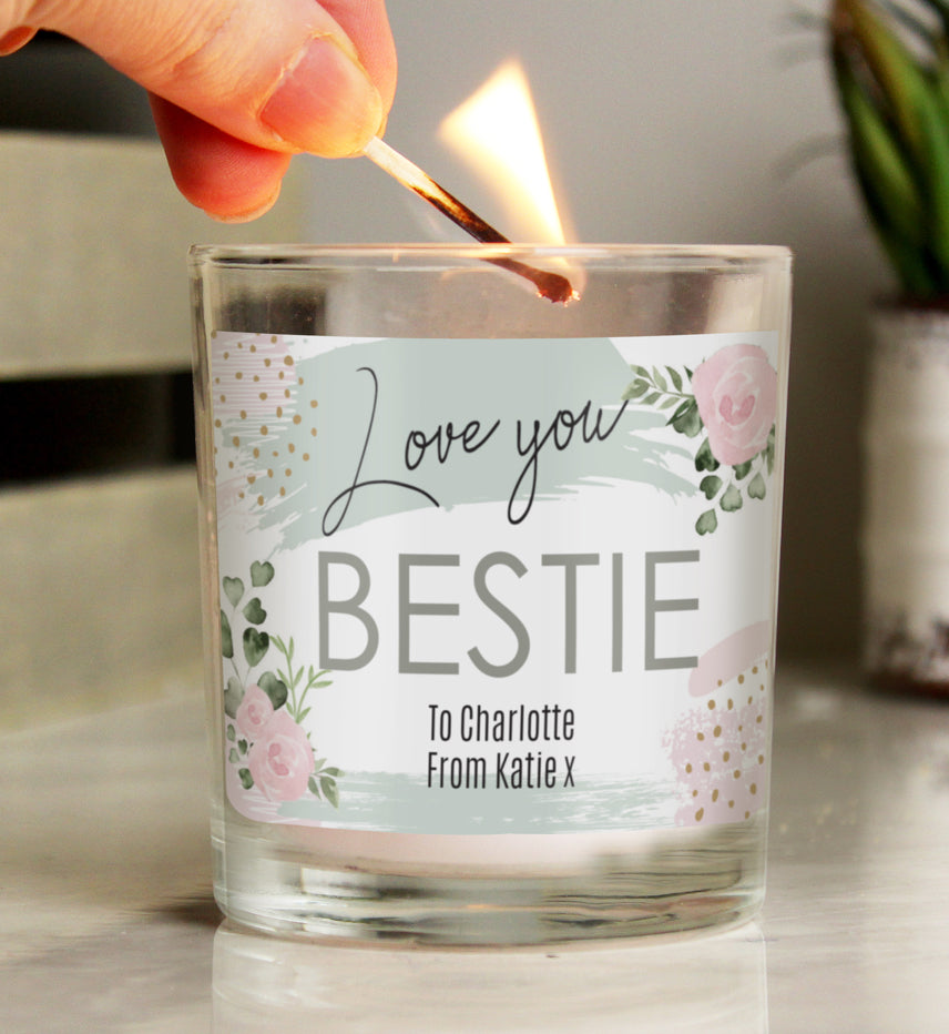 Personalised Abstract Rose Scented Jar Candle