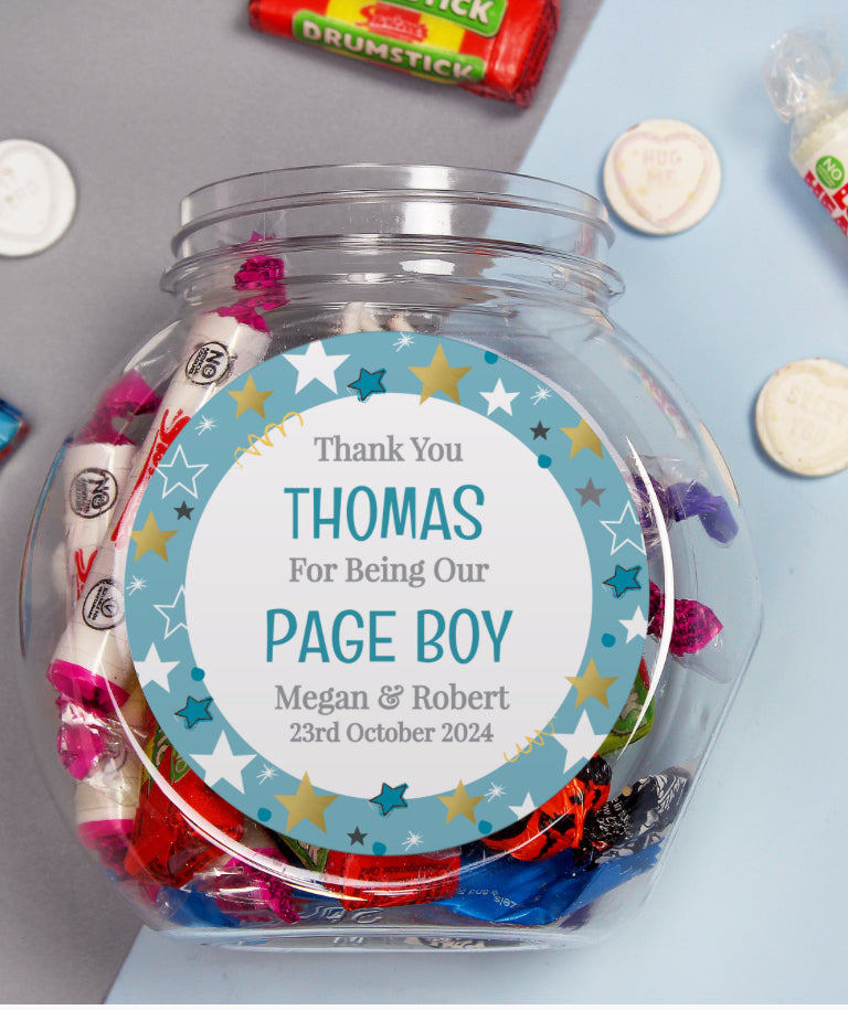Personalised Page Boy Sweet Jar