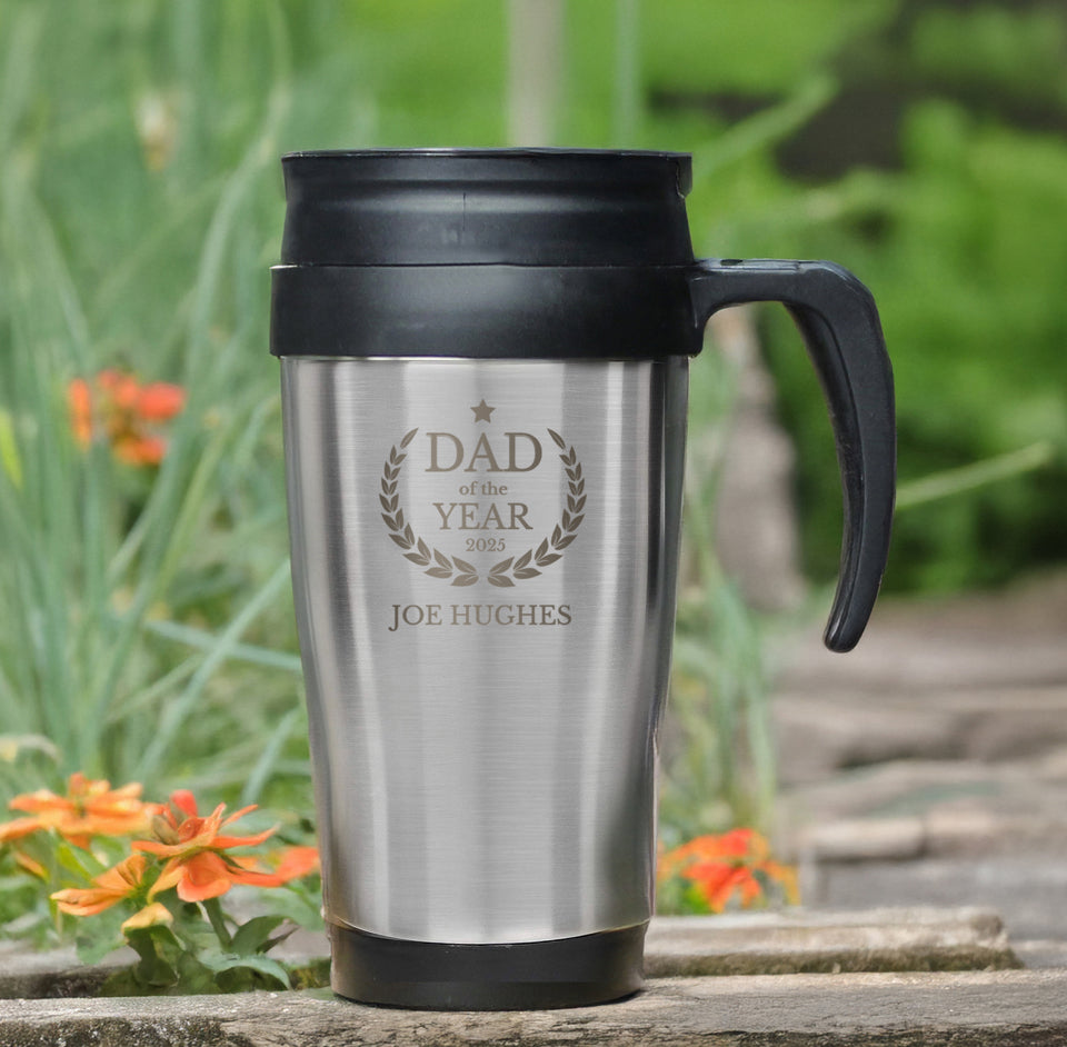 Personalised Dad of The Year Travel Mug