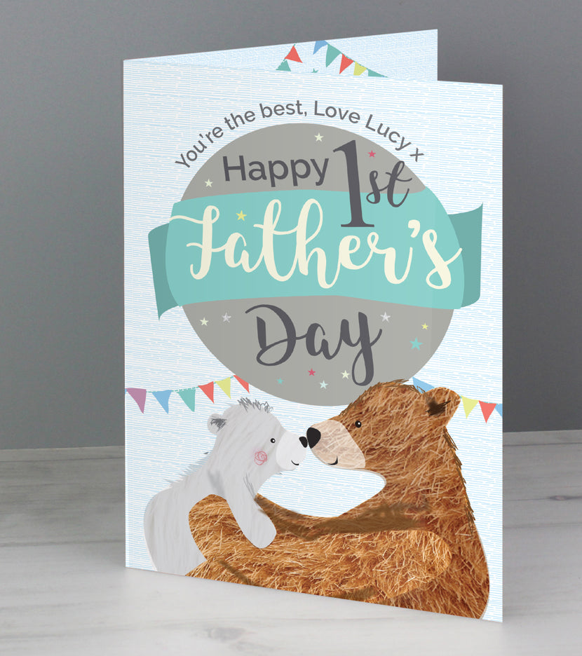 Personalised 1st Father's Day Daddy Bear Card