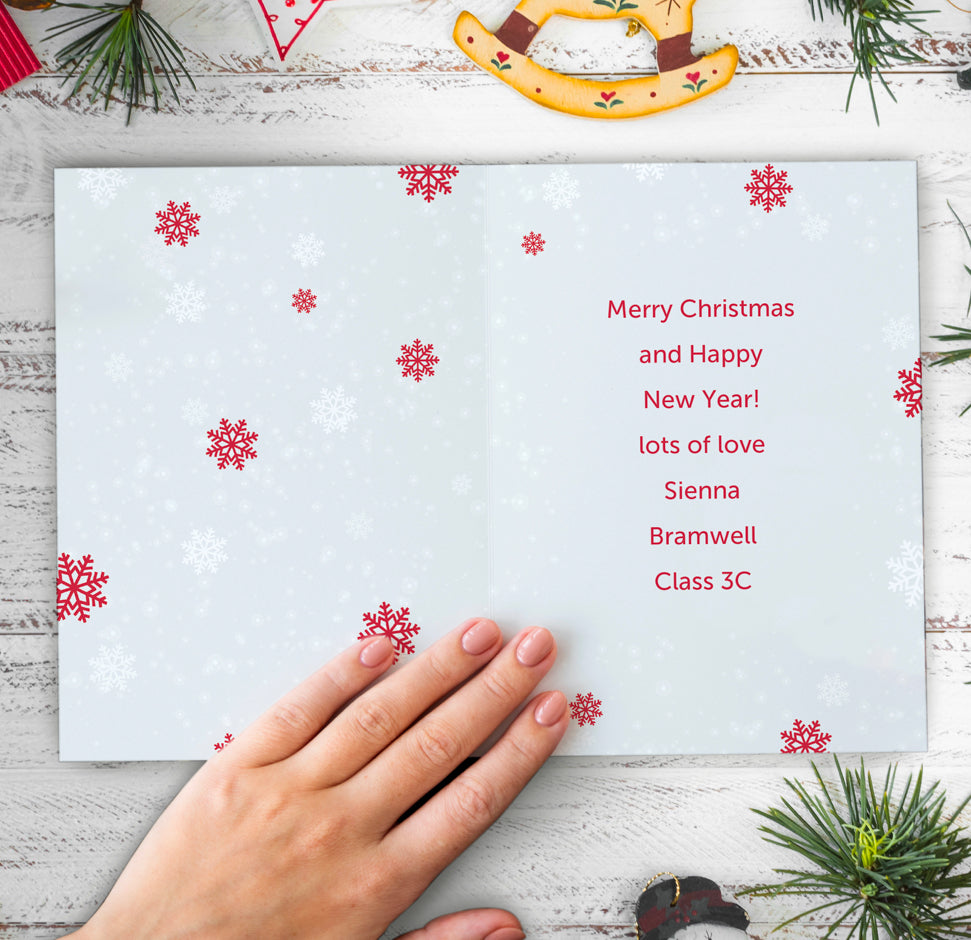 Personalised Pack of 10 Christmas Cards - Santa