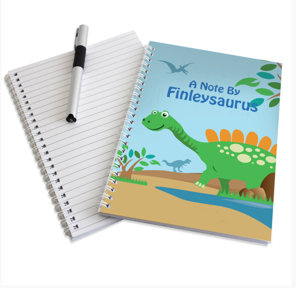 Personalised Dinosaur A5 Notebook