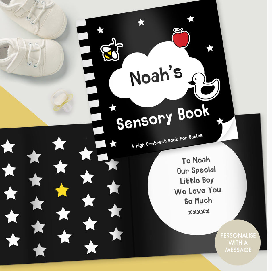 Personalised High Contrast Black and White Baby Book