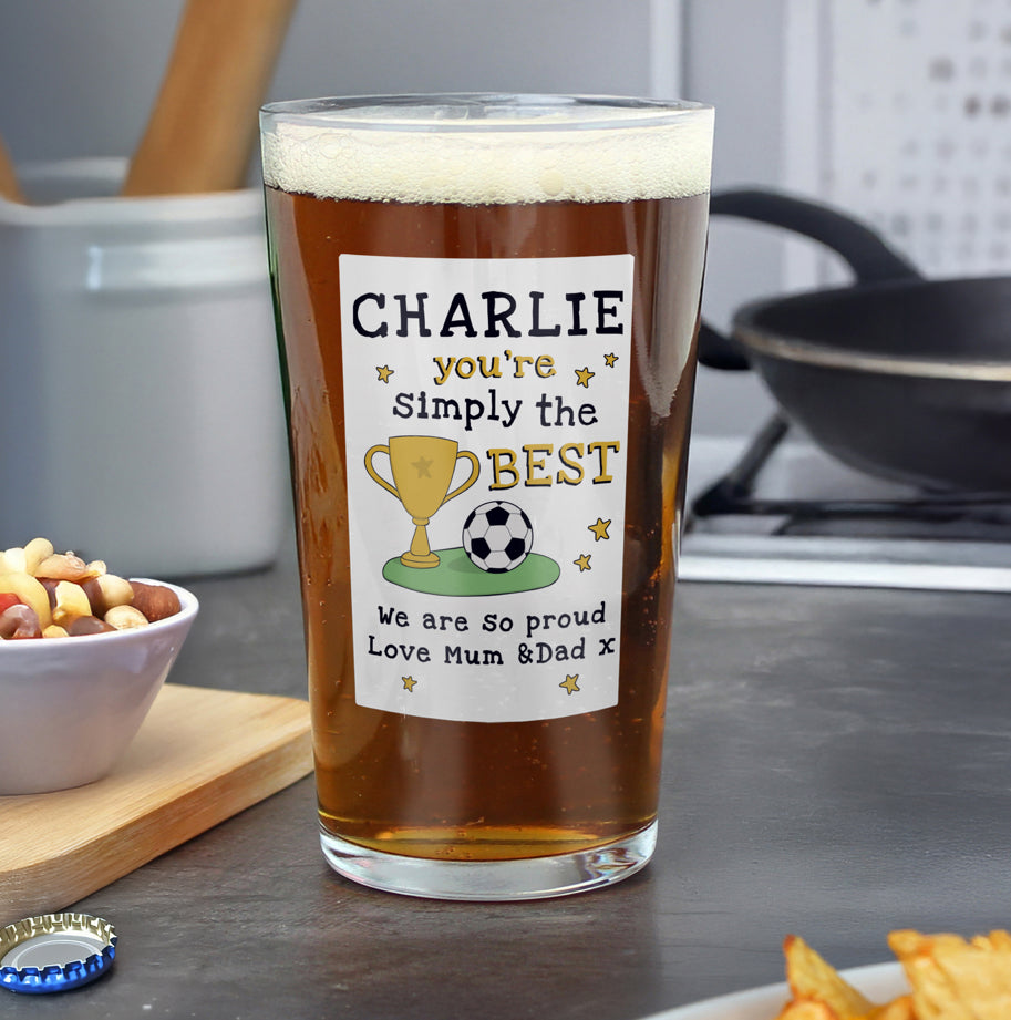 Personalised Simply The Best Beer Glass