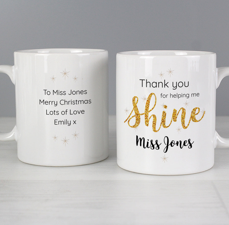 Personalised Shine Teacher Mug