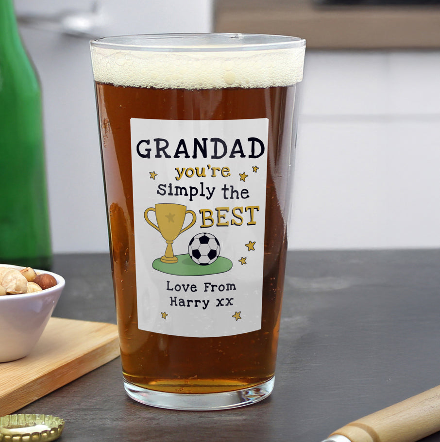 Personalised Simply The Best Beer Glass