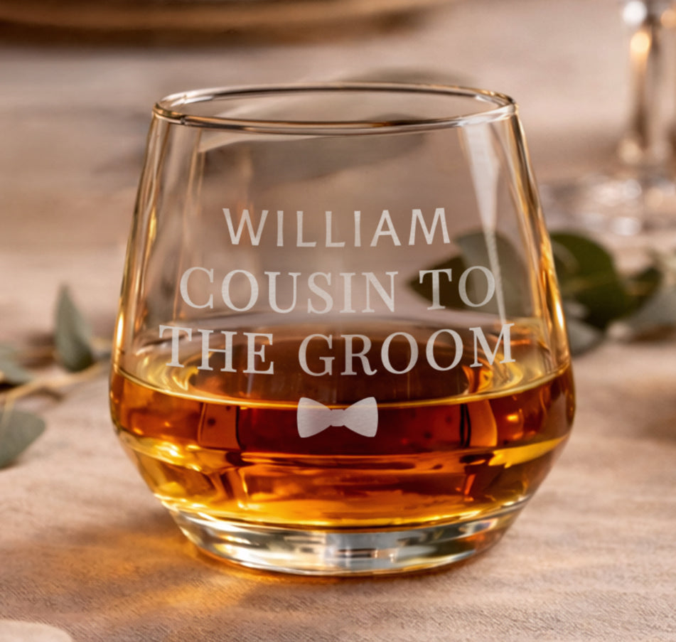 Personalised Wedding Whisky Glass