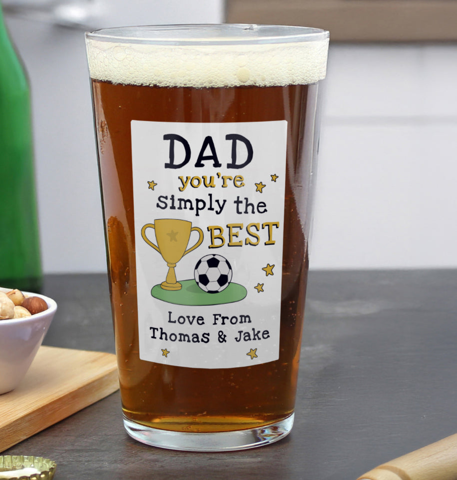 Personalised Simply The Best Beer Glass