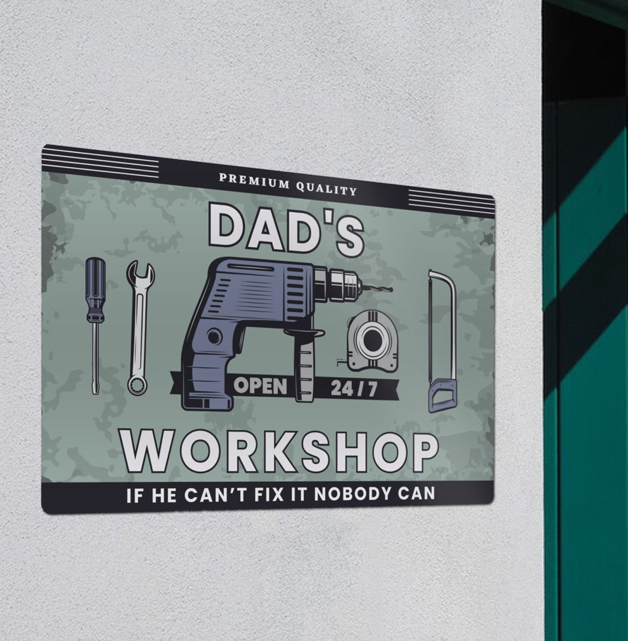 Personalised Workshop Metal Sign