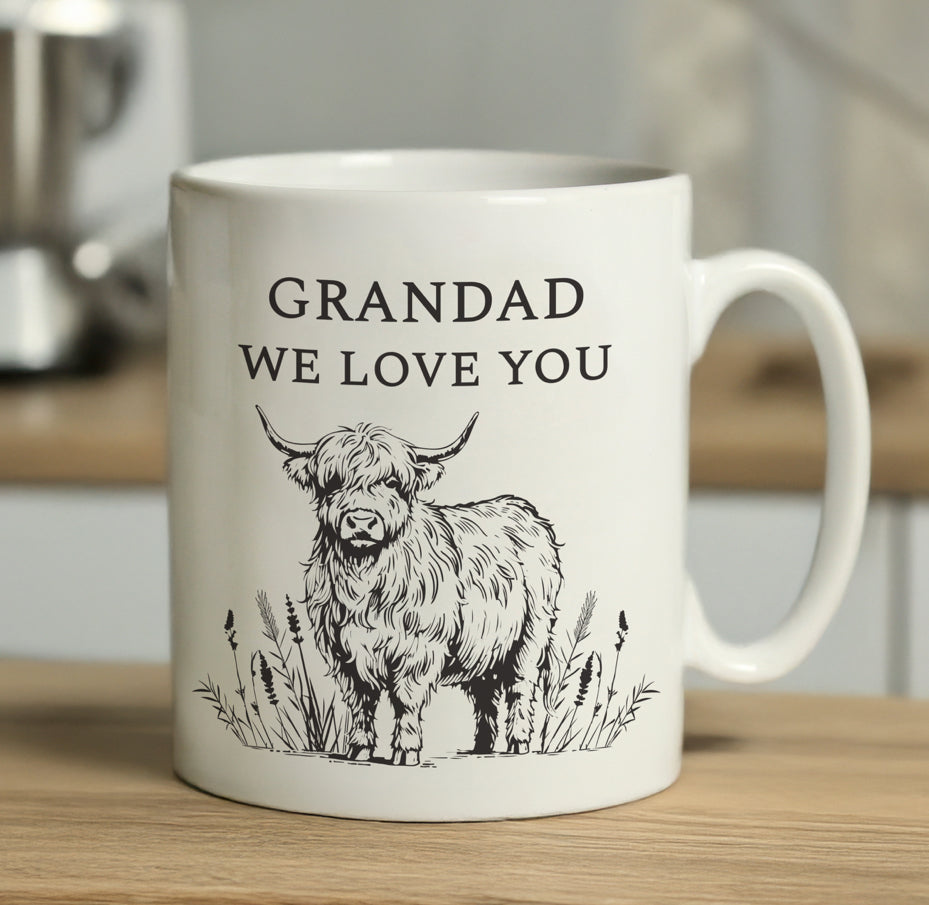 Personalised Black Highland Cow Mug