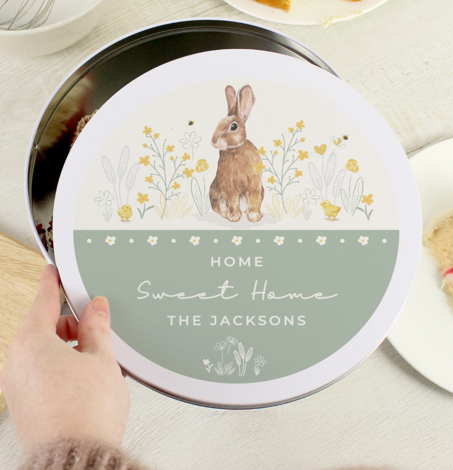 Personalised Spring Bunny Cake Tin