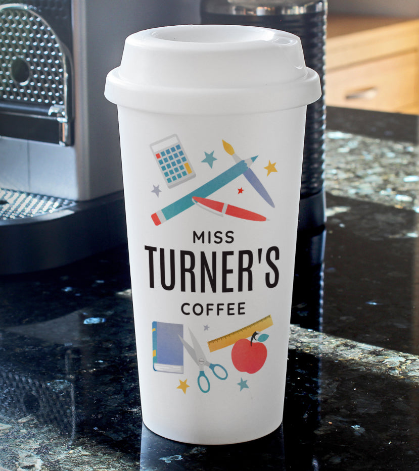 Personalised Teachers Insulated Reusable Eco Travel Cup