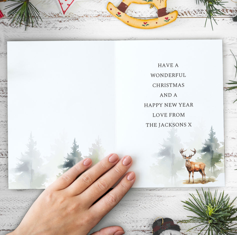 Personalised Pack of 10 Christmas Cards - Stag
