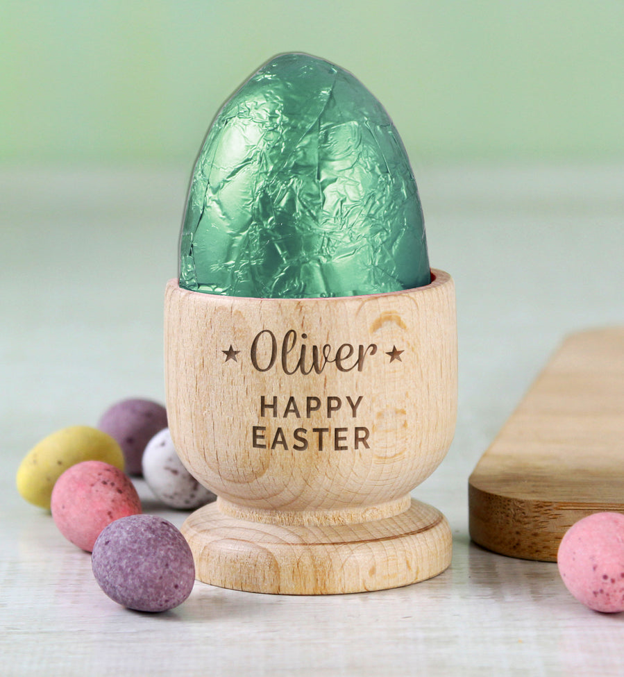 Personalised Stars Wooden Egg Cup