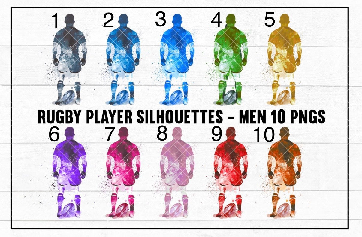 Rugby Player Silhouette Cushion Male and Female Players