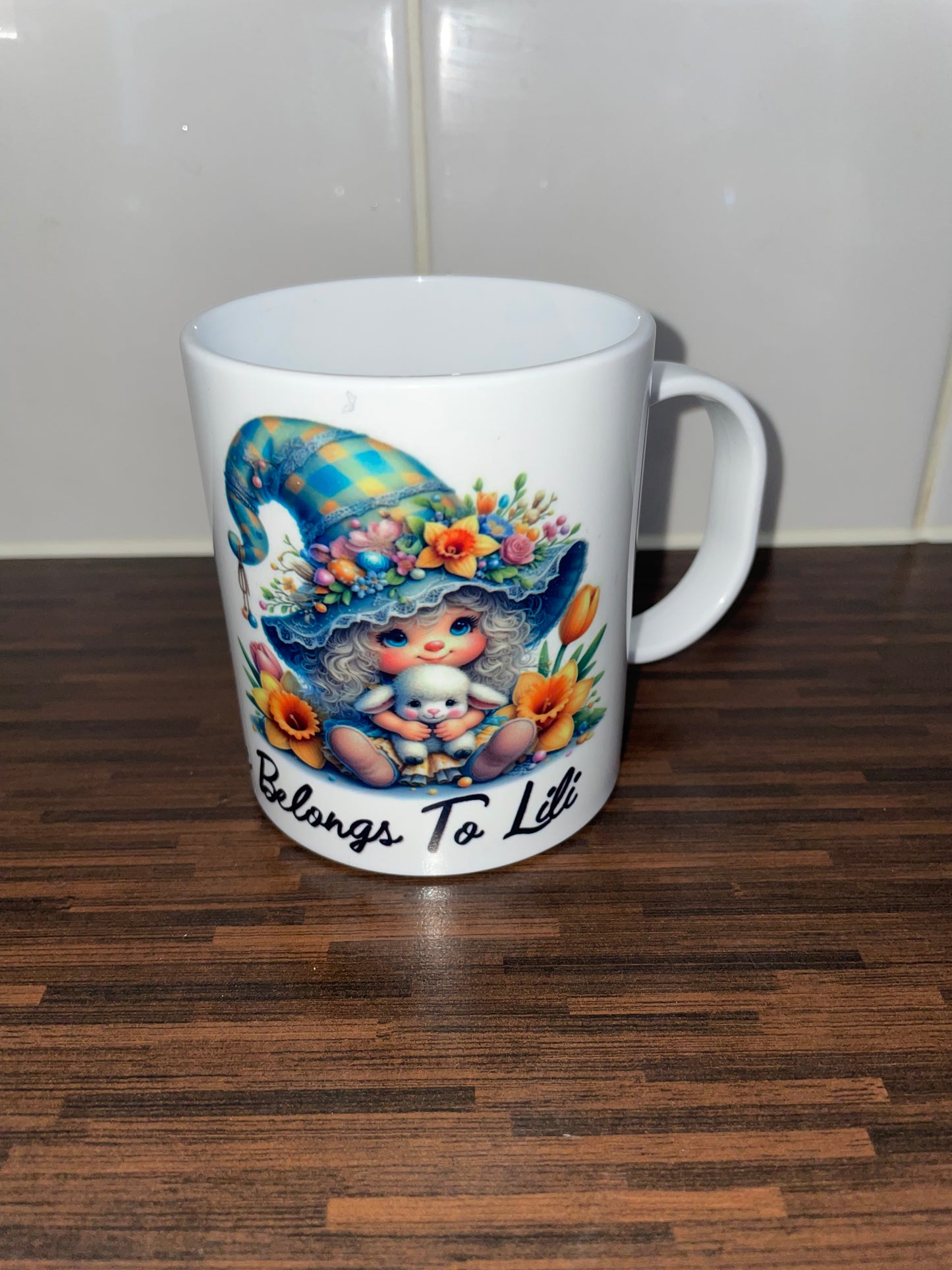 Personalised Easter Gonk Hot Chocolate Unbreakable Plastic Mug