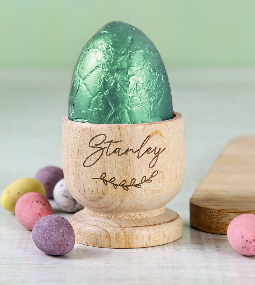 Personalised Name Wooden Egg Cup