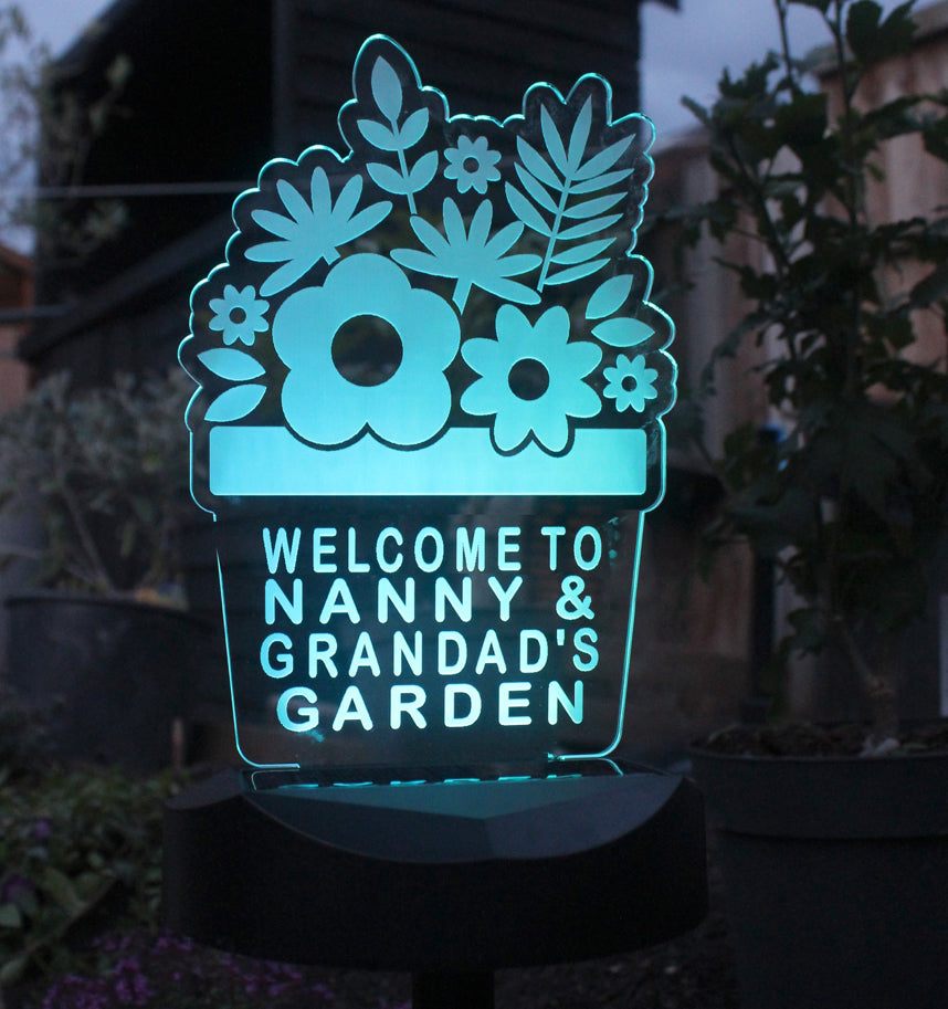 Personalised Plant Pot Outdoor Solar Light