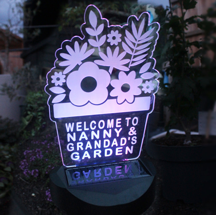 Personalised Plant Pot Outdoor Solar Light