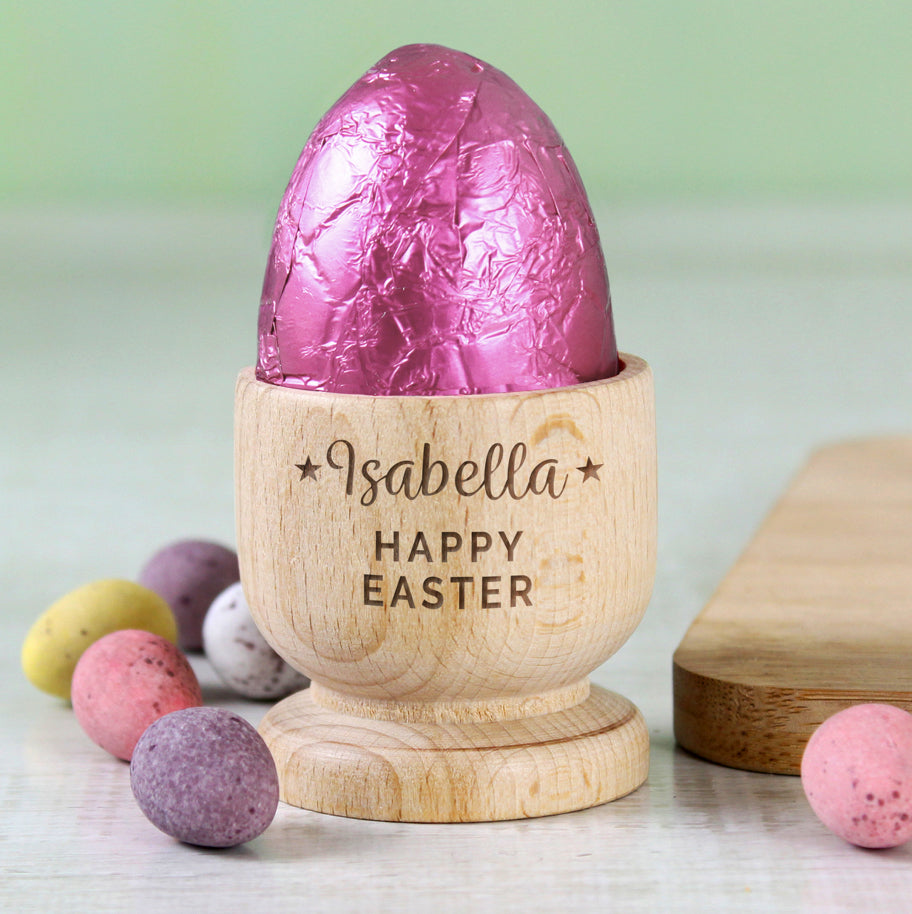 Personalised Stars Wooden Egg Cup
