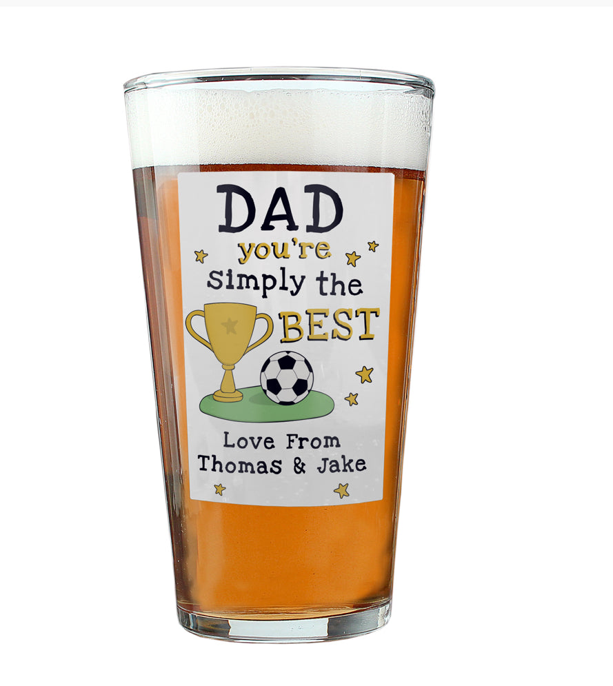 Personalised Simply The Best Beer Glass