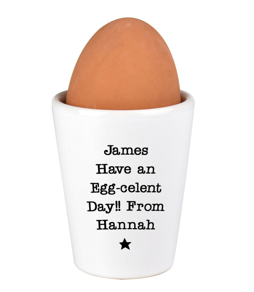 Personalised Star Free Text Egg Cup