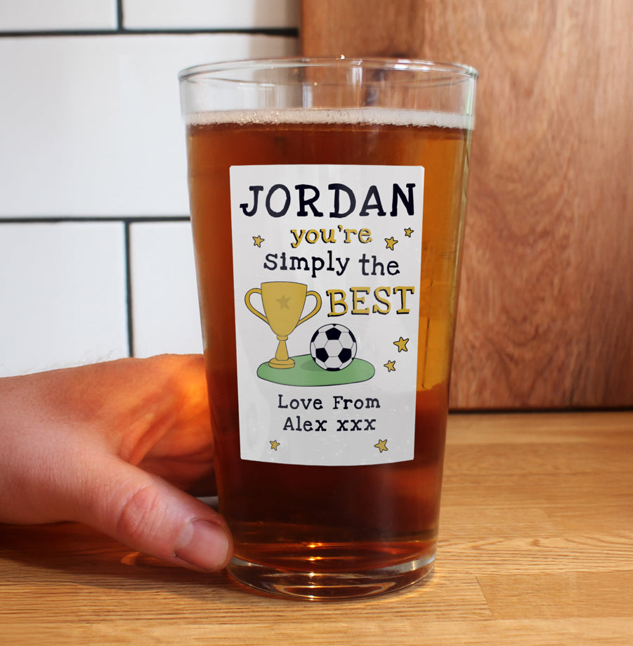 Personalised Simply The Best Beer Glass