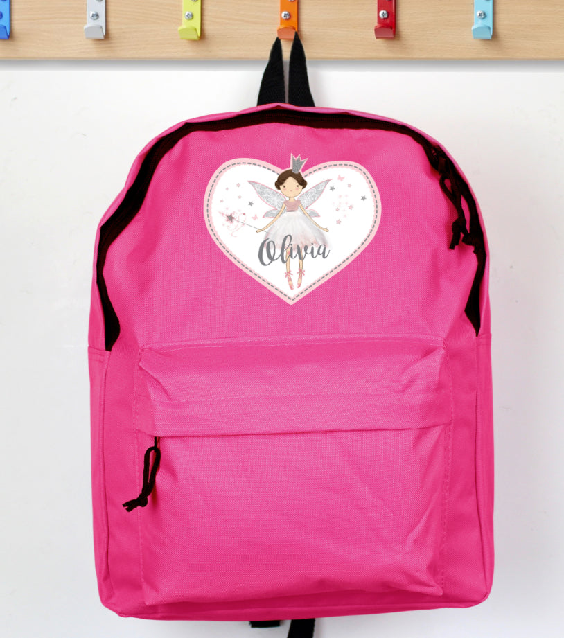 Personalised Fairy Princess Pink Backpack