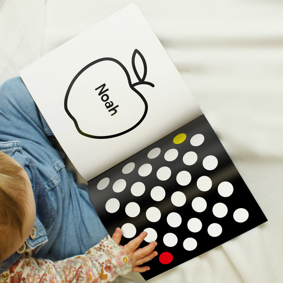 Personalised High Contrast Black and White Baby Book