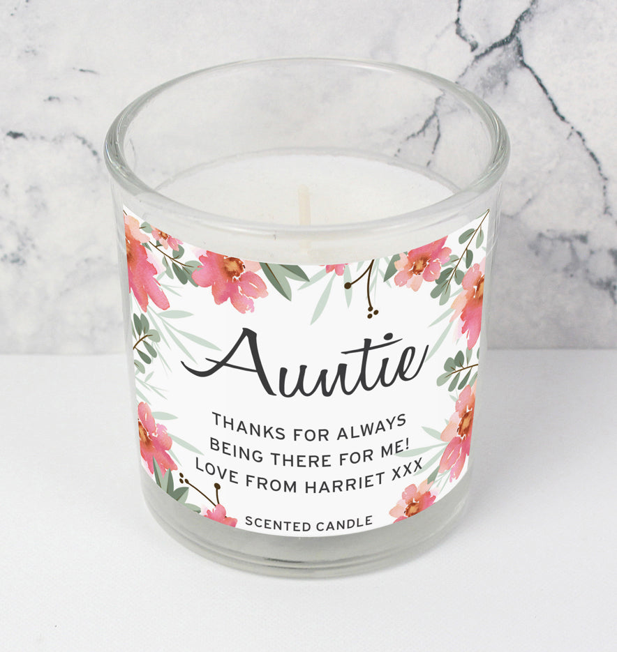 Personalised Floral Sentimental Scented Jar Candle