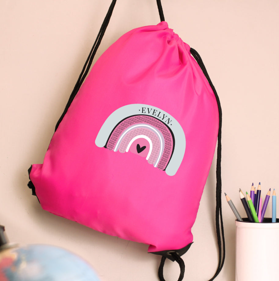 Personalised Rainbow Pink Kit Bag