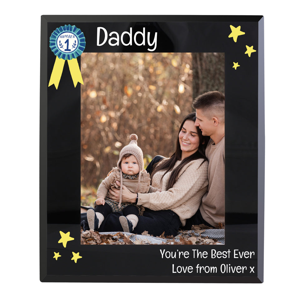 Personalised No.1 Black Glass 5x7 Frame