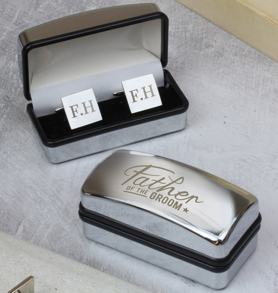 Personalised Father of the Groom Wedding Cufflinks and Box Set
