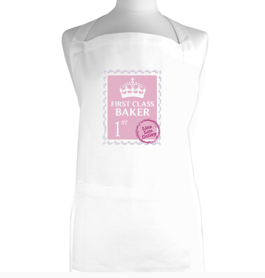 Personalised Pink 1st Class Apron