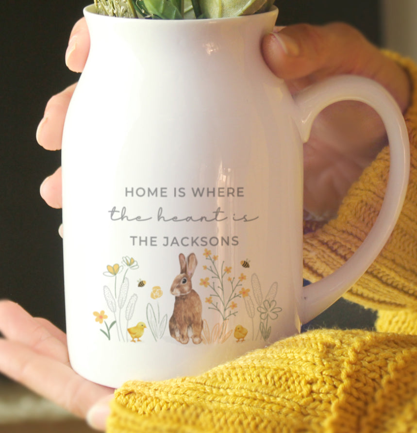 Personalised Spring Bunny Jug Vase