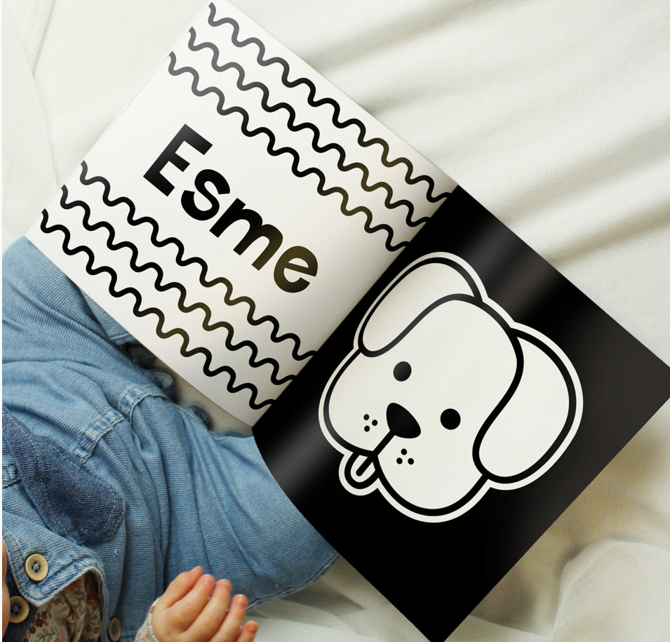 Personalised High Contrast Black and White Baby Book