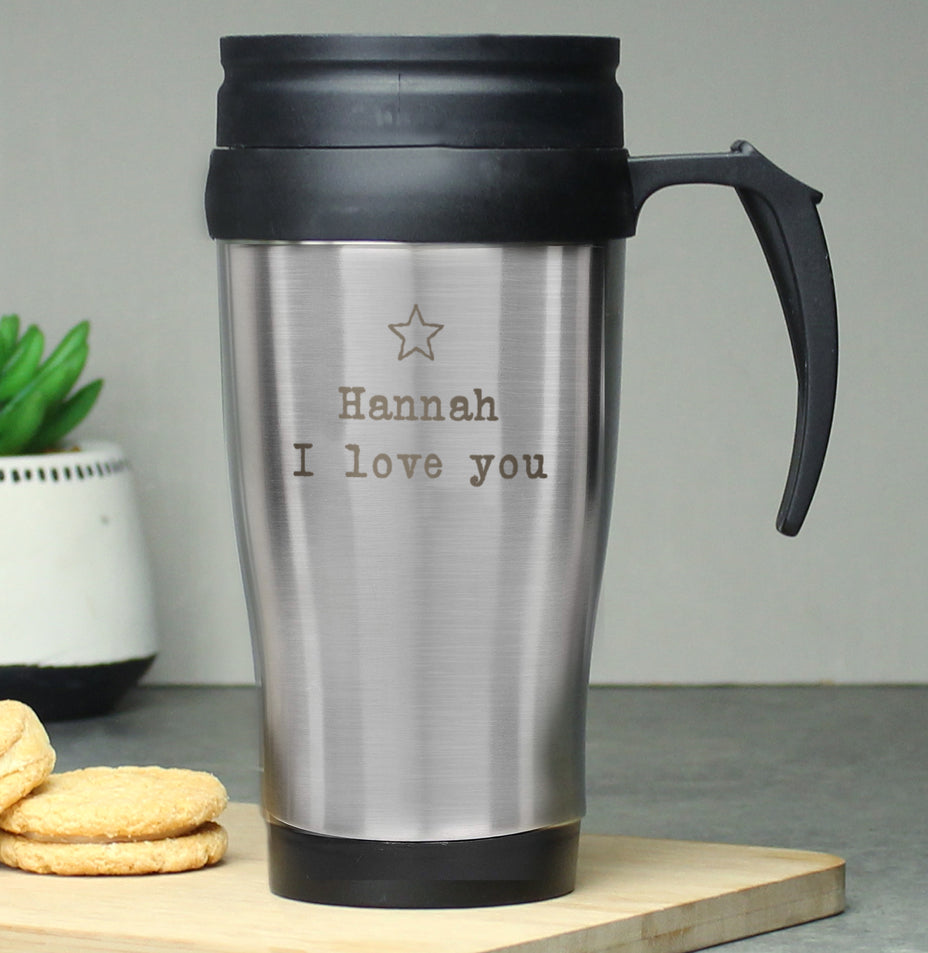 Personalised Star Metal Travel Mug