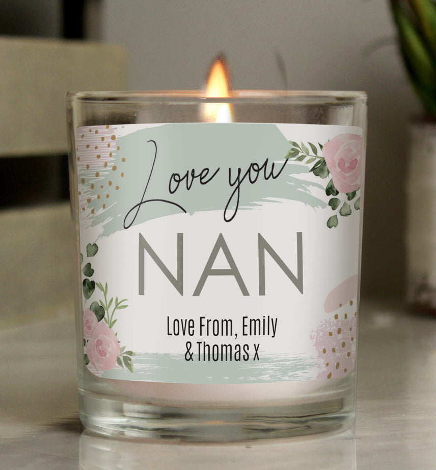 Personalised Abstract Rose Scented Jar Candle
