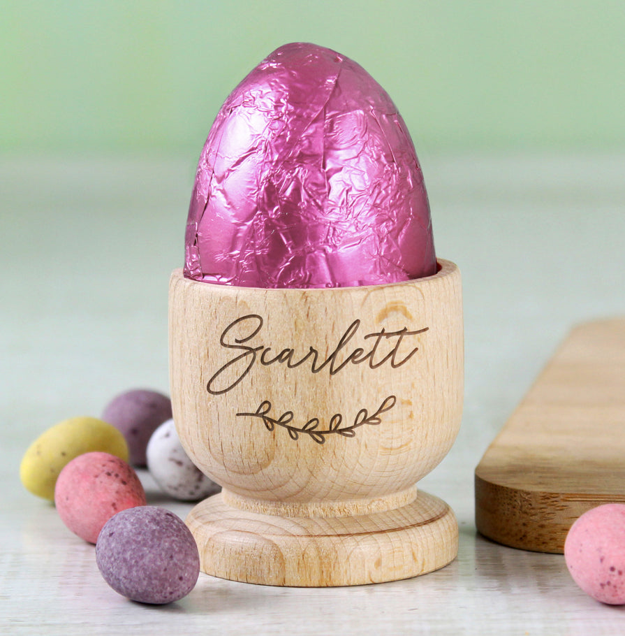 Personalised Name Wooden Egg Cup