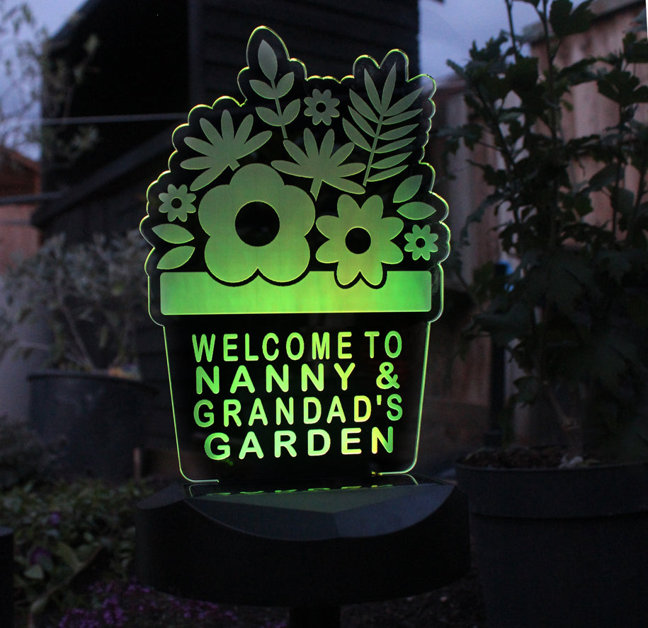 Personalised Plant Pot Outdoor Solar Light