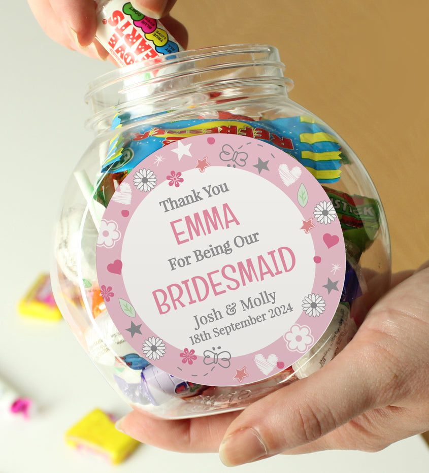 Personalised Bridesmaid Sweet Jar
