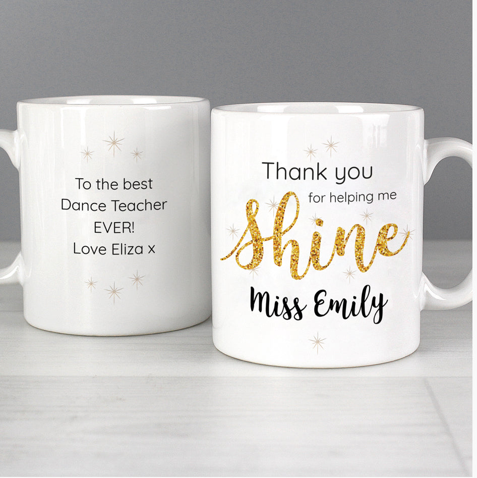 Personalised Shine Teacher Mug