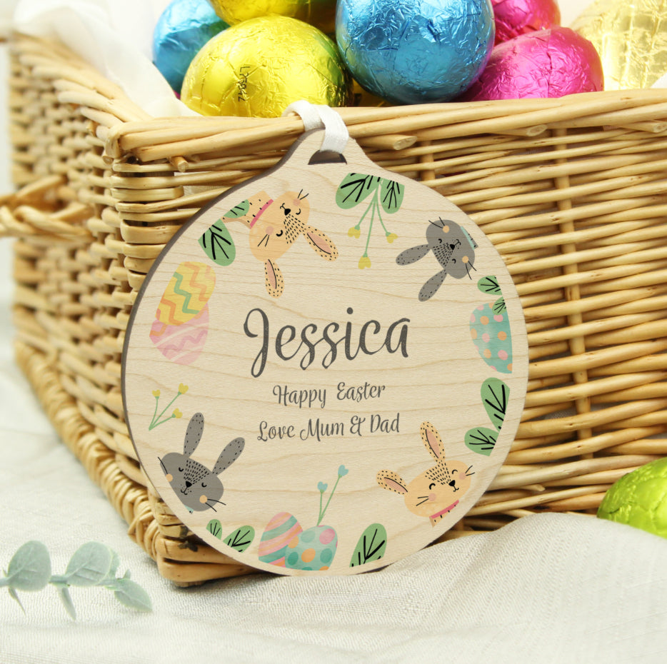 Personalised Easter Bunny Wooden Decoration