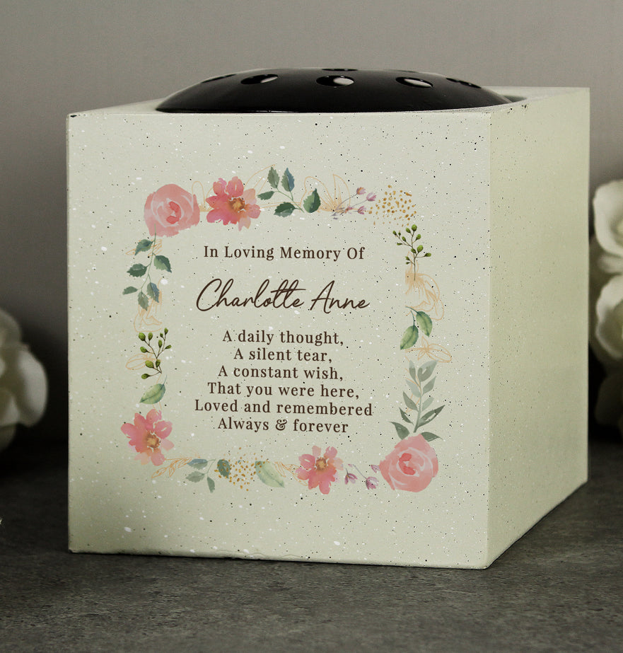 Personalised Floral Memorial Vase