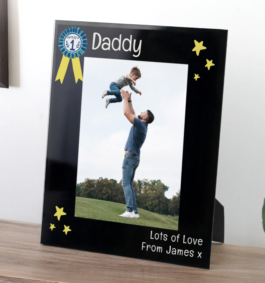Personalised No.1 Black Glass 5x7 Frame