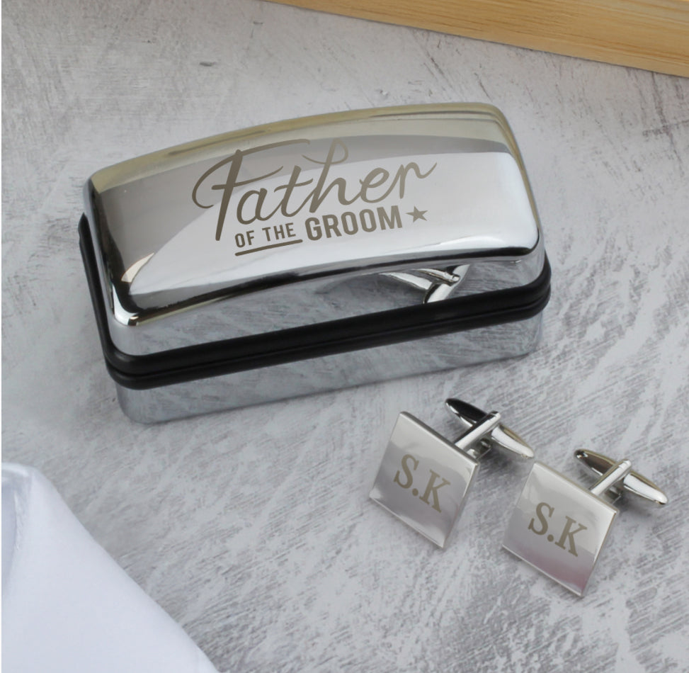 Personalised Father of the Groom Wedding Cufflinks and Box Set