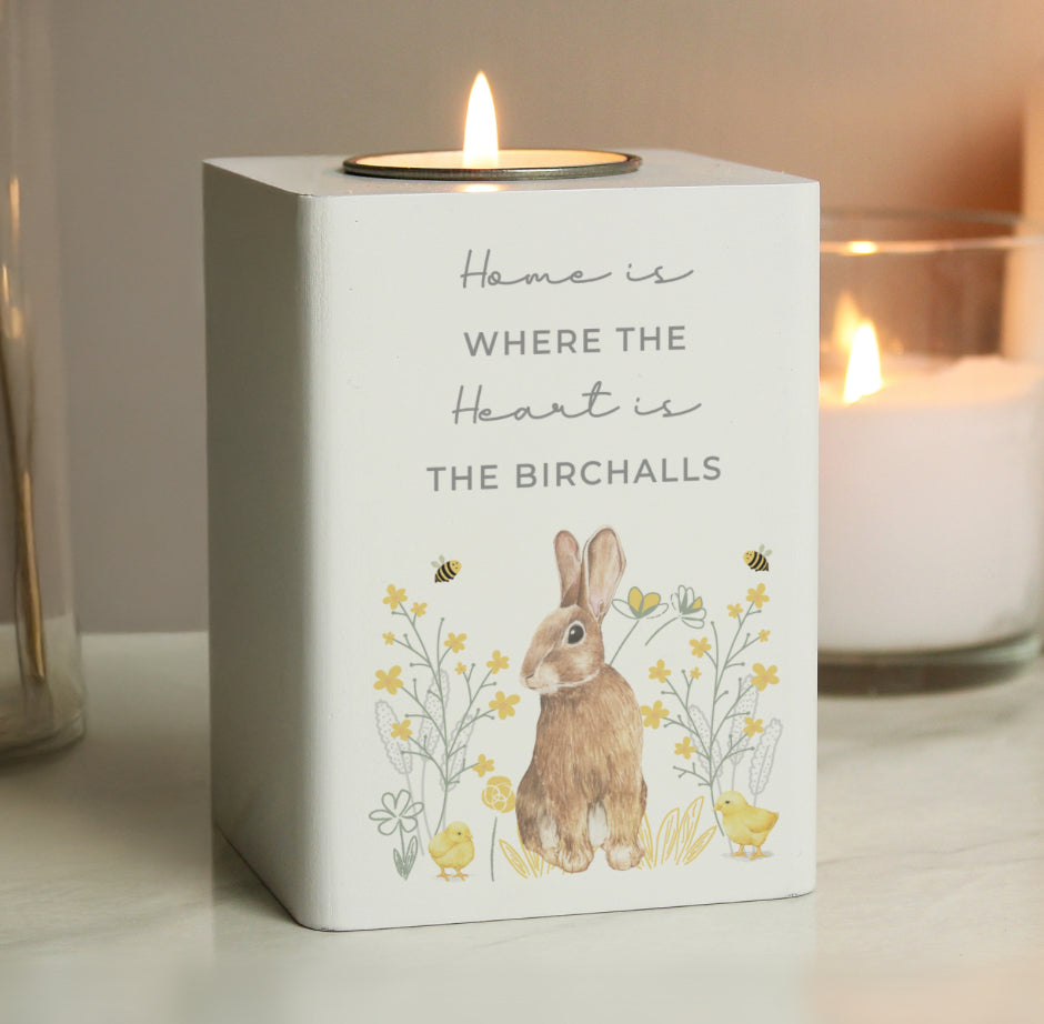 Personalised Spring Bunny Tealight Holder