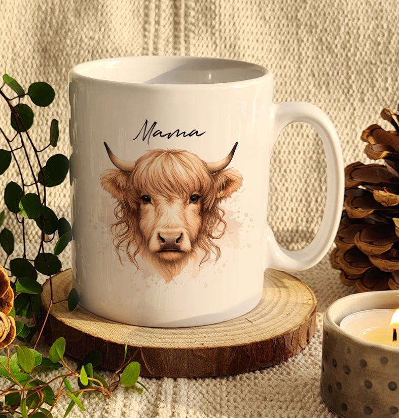 Personalised Highland Cow Mug - Female